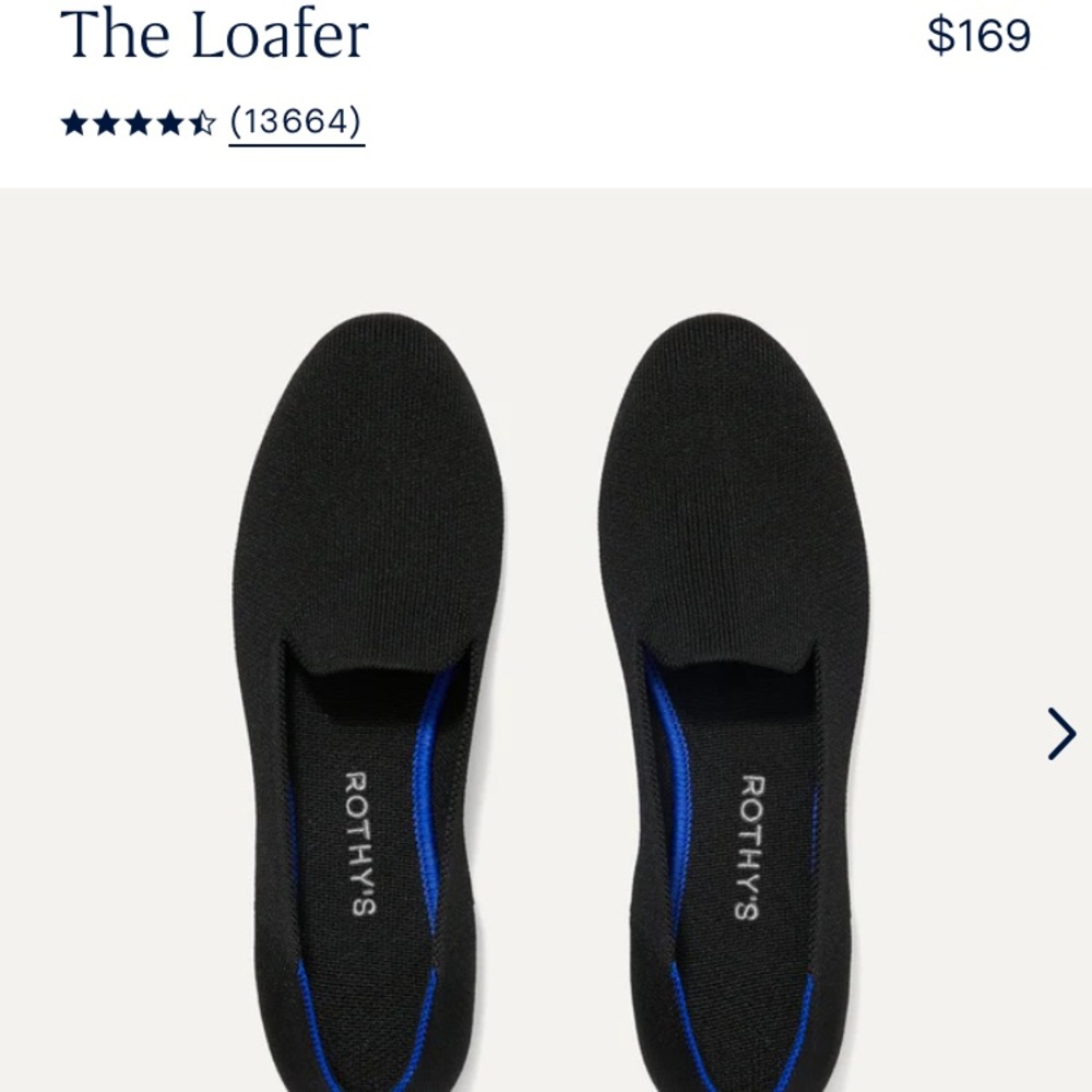 Rothy’s black loafer size 8.5